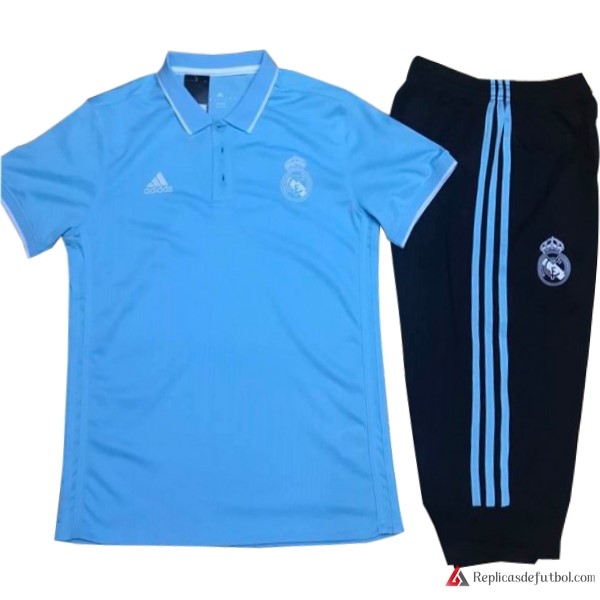 Polo Real Madrid Conjunto Completo 2017-2018 Azul